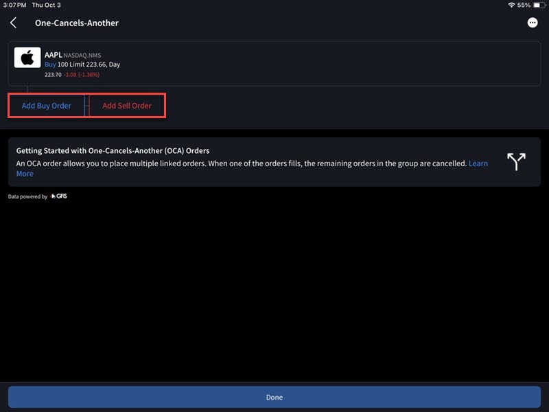 The one cancels another add order iPad